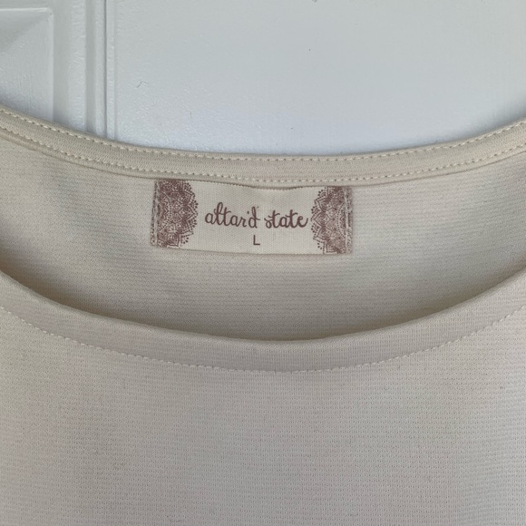 Altar’d State Chevron Dress - Coral/Cream -size L - Picture 2 of 6